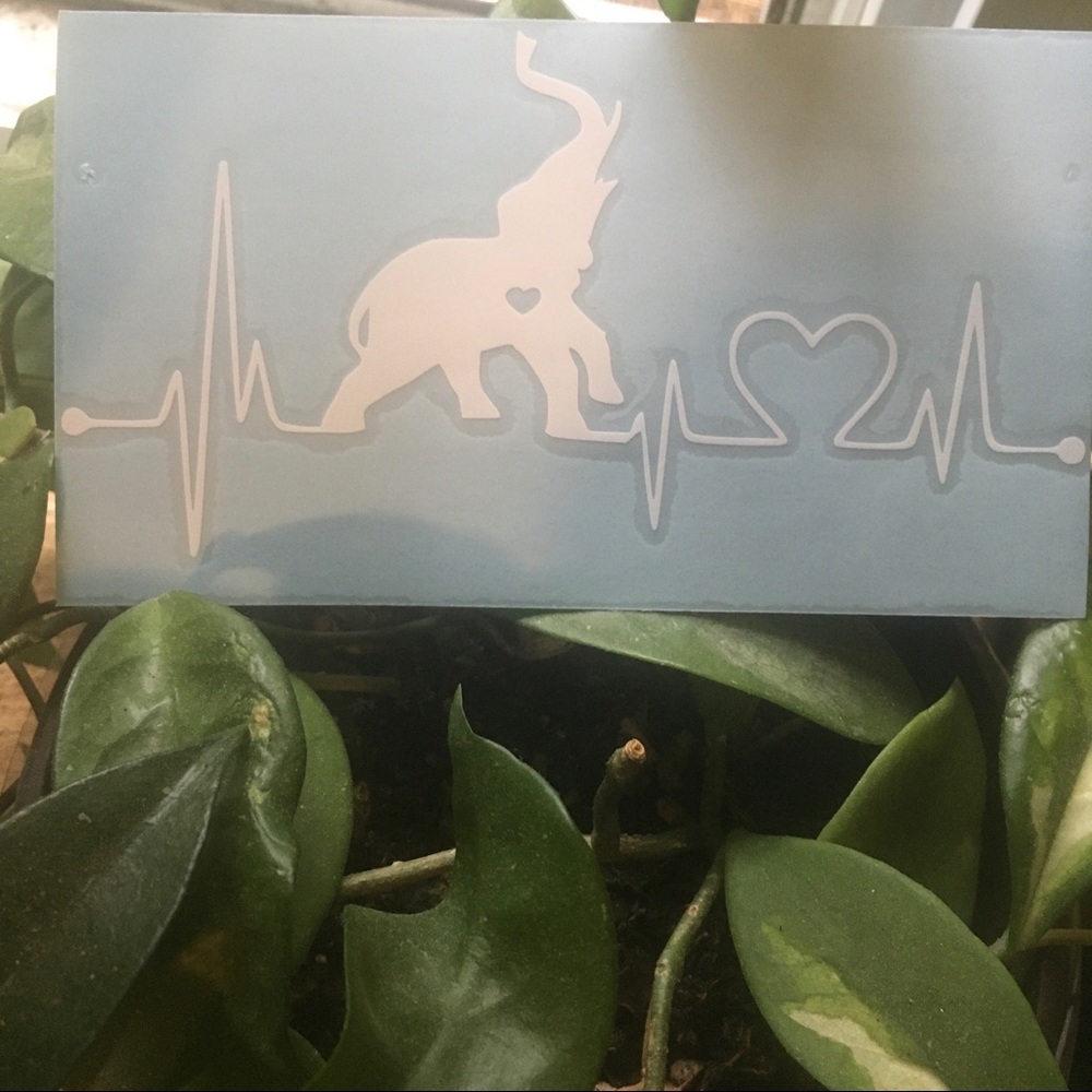 Elephant Heartbeat Vinyl Decals